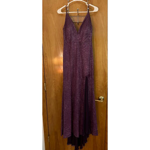 Dear Moon Purple Glitter with Slit Dress Juniors Sz 5 Prom Winter Ball Formal